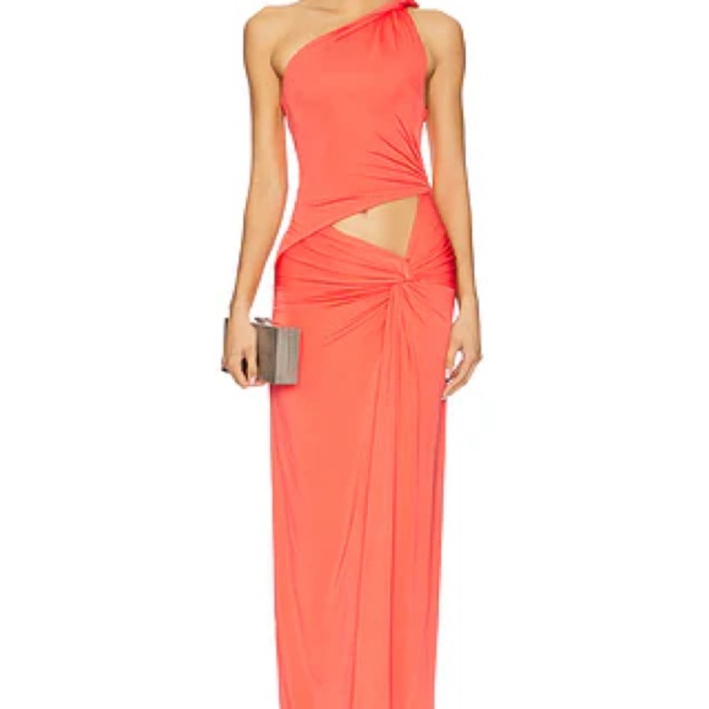 Lovers + Friends One Shoulder Coral Dress
